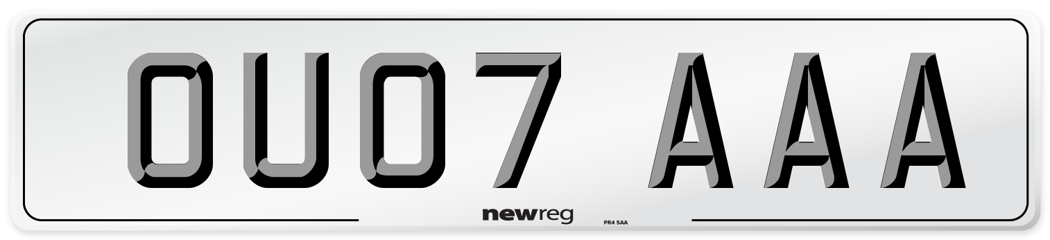OU07 AAA Number Plate from New Reg